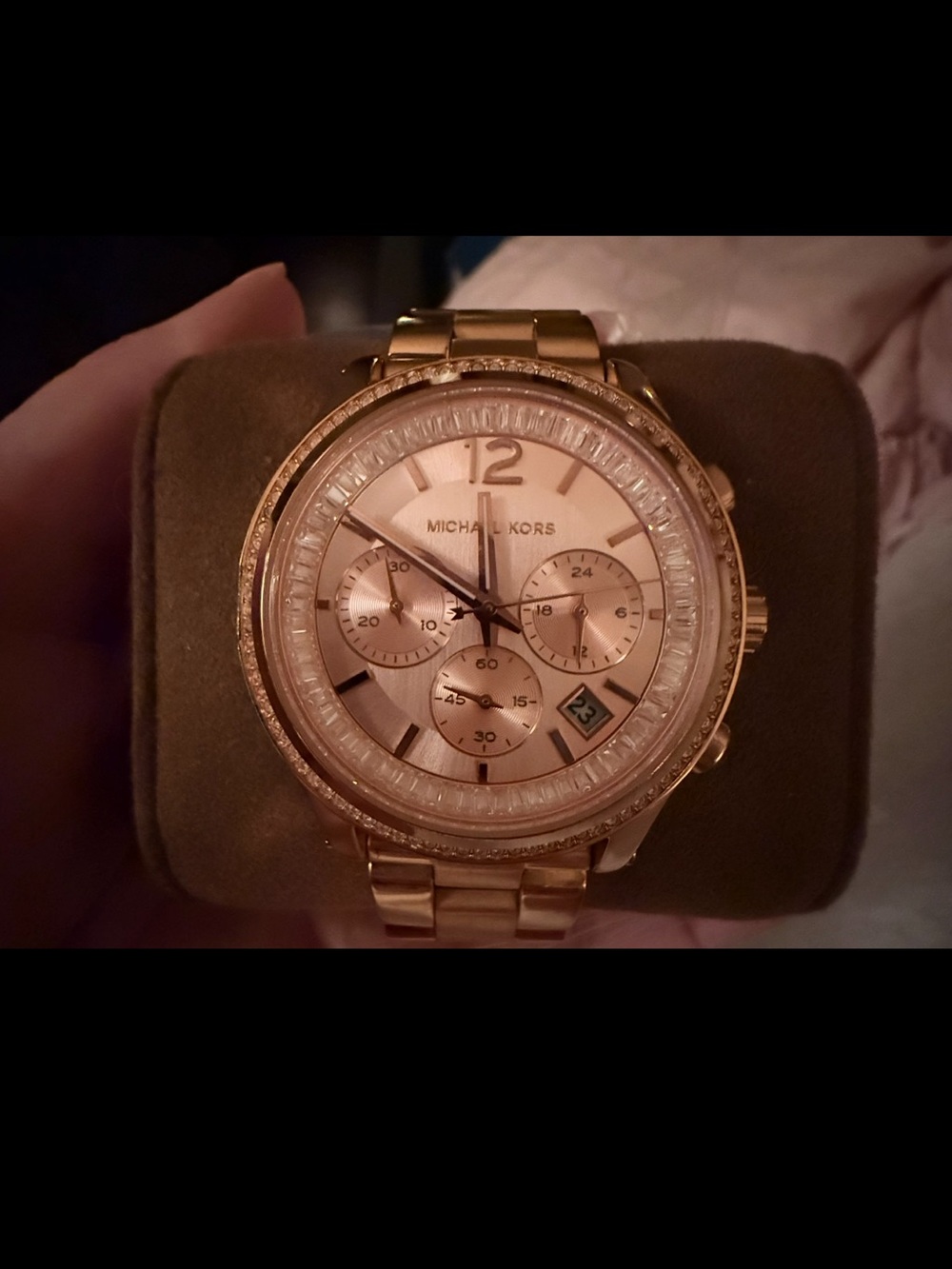 Michael Kors Rose Gold-Tone Chronograph Bracelet Watch